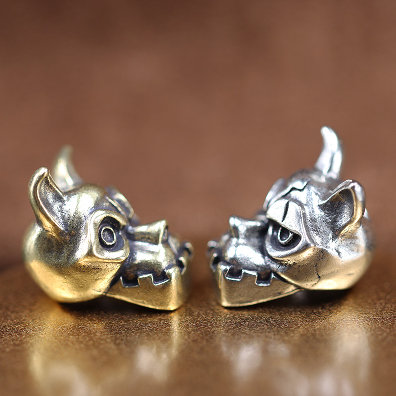 Bulldog Head Brass Knife Bead  - Edc Carry Knife 评论和价格